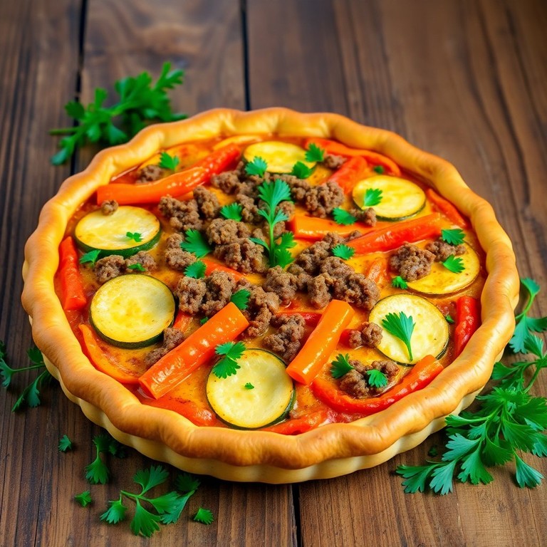 Torta de Legumes Colorida com Carne Moída