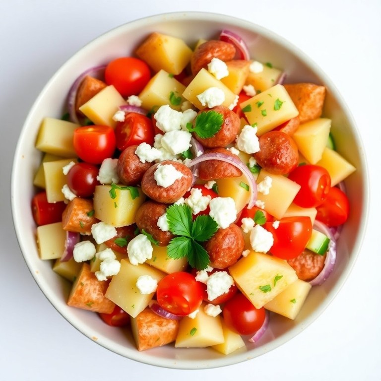 Salade de Pommes de Terre aux Tomates et Saucisse