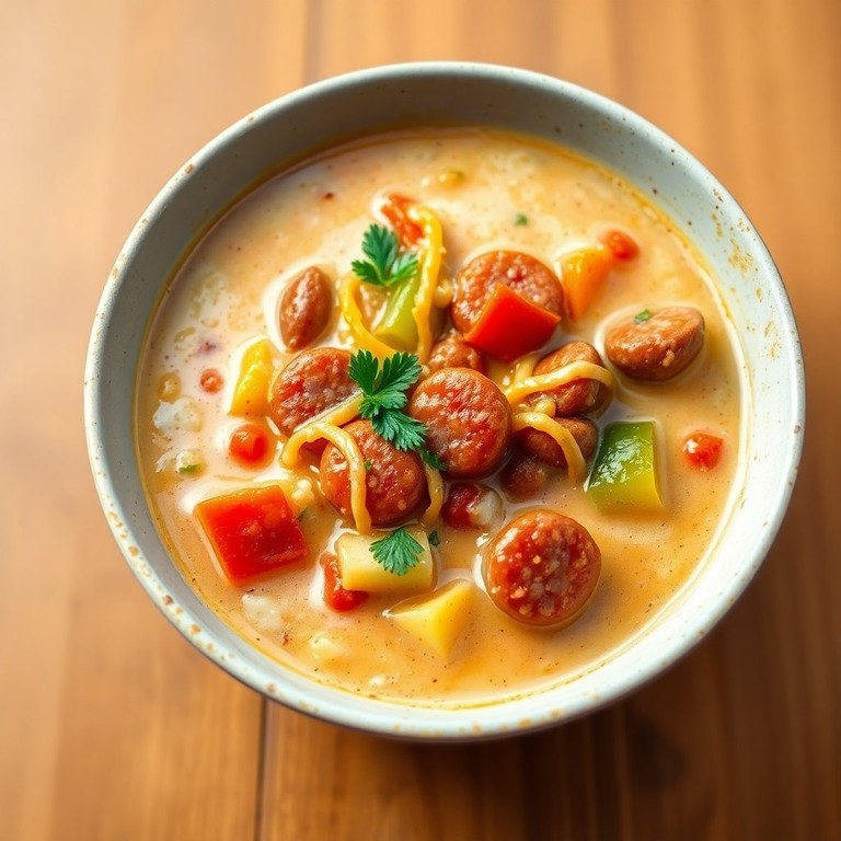 Würstchen-Cremesuppe mit Käse