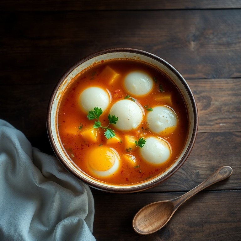 Herzhafte Einlaufsuppe mit Eiern und feinen Mehlklößchen