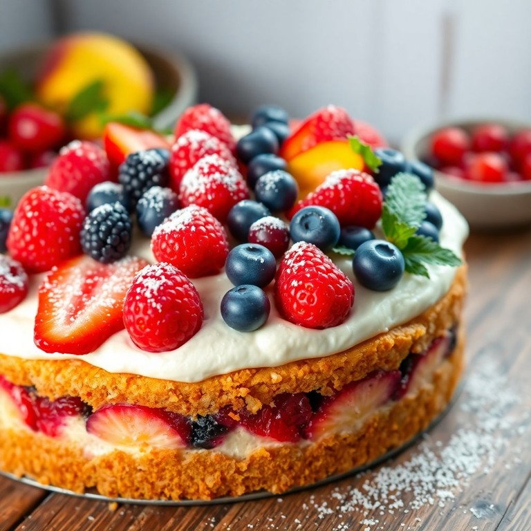 Bunter Blitzkuchen mit Fruchtpracht