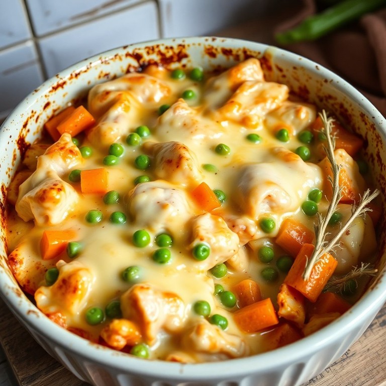 Kipragout Ovenschotel met Erwten en Wortels zonder Aardappelen en Gezond Alternatief voor Room