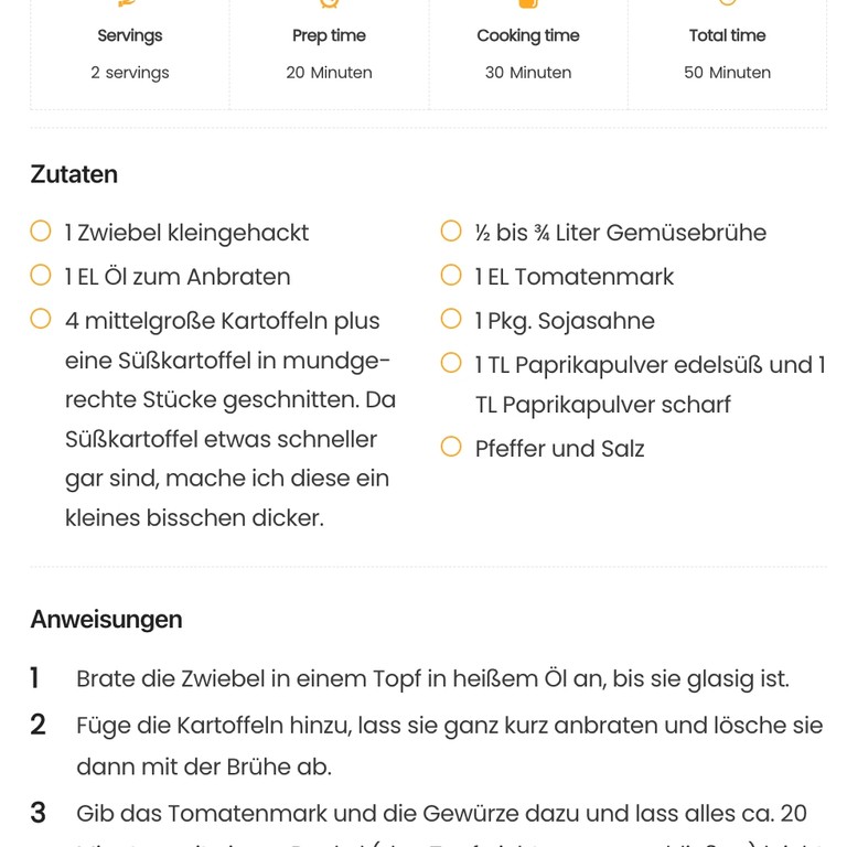 Veganes Kartoffelgulasch