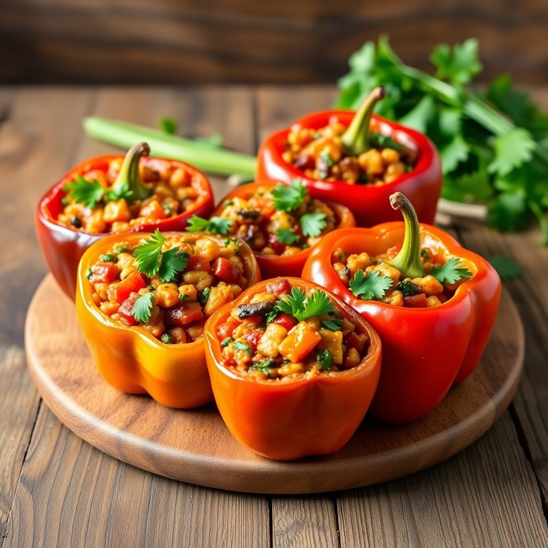 Savory Stuffed Bell Peppers with Spiced Vegetables
