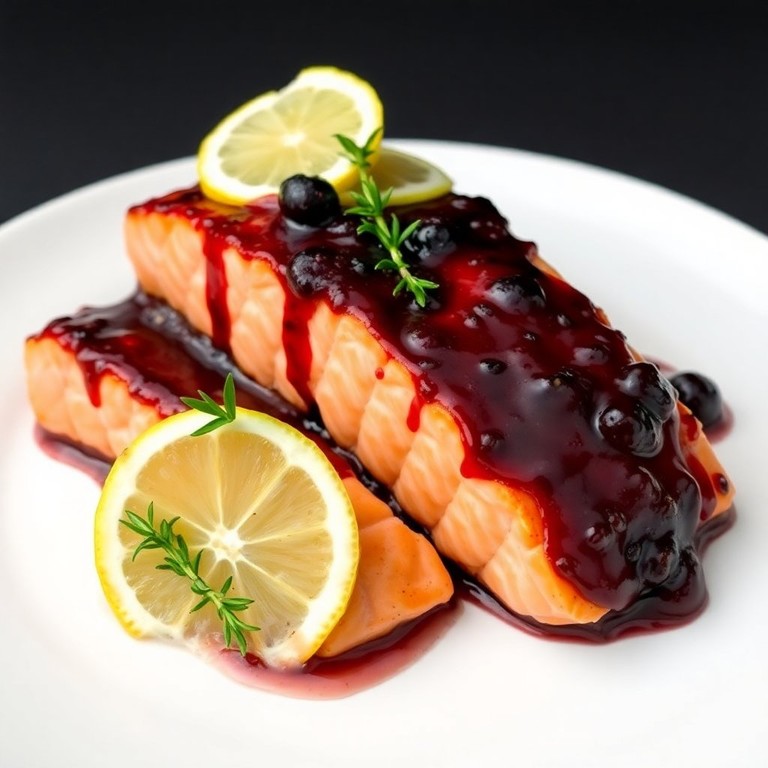 Blueberry Earl Grey Tea Jam Glazed Salmon