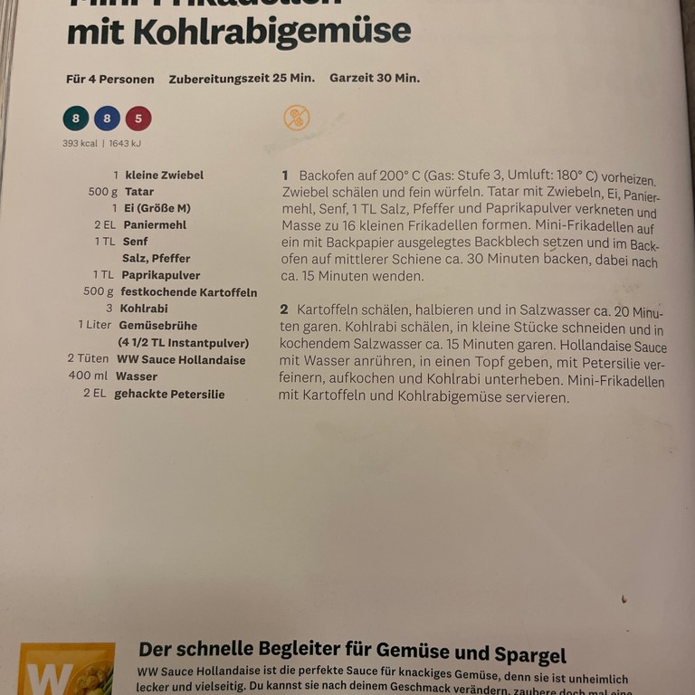 Mini-Frikadellen mit Kohlrabigemüse