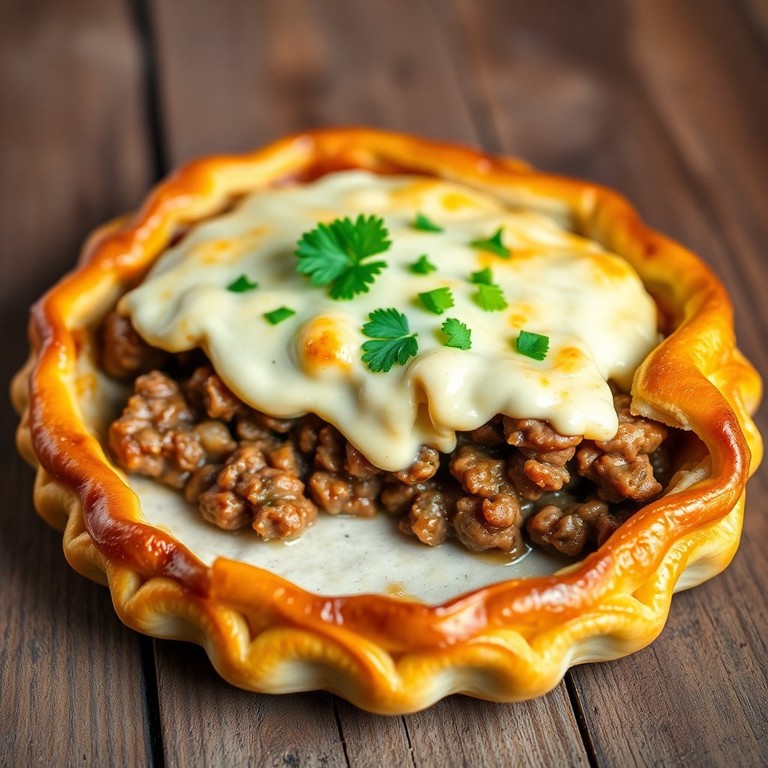 Torta Salgada de Carne Moída com Creme de Leite