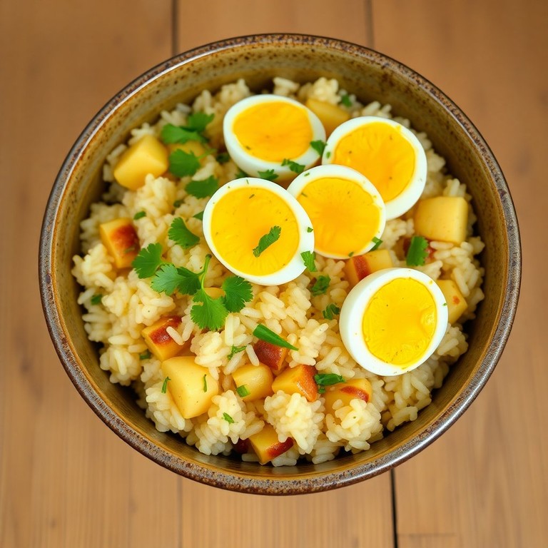 Arroz de Batata com Ovos e Salsinha