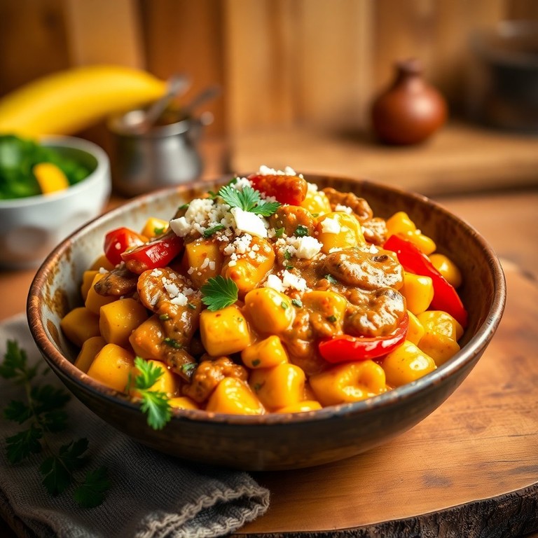 Indische Curry-Gnocchi mit Erdnuss-Sauce