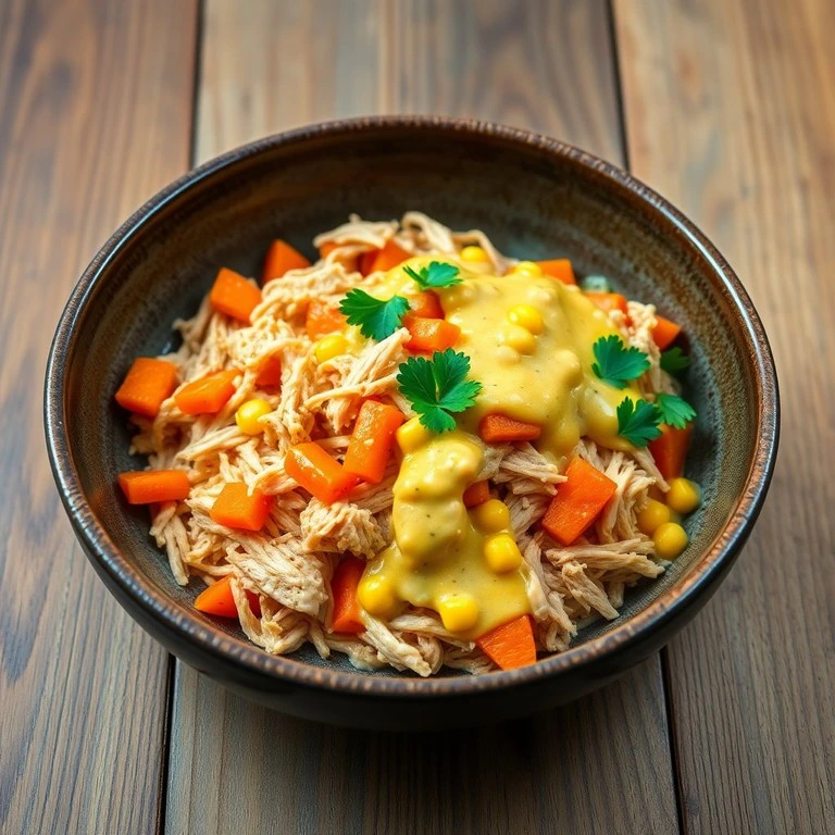 Frango Desfiado com Cenouras e Milho Cremoso - Mr. Cook