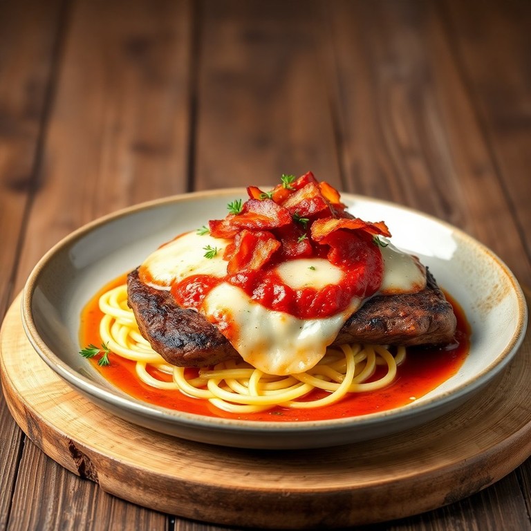 Contra Filé ao Molho de Tomate com Parmesão
