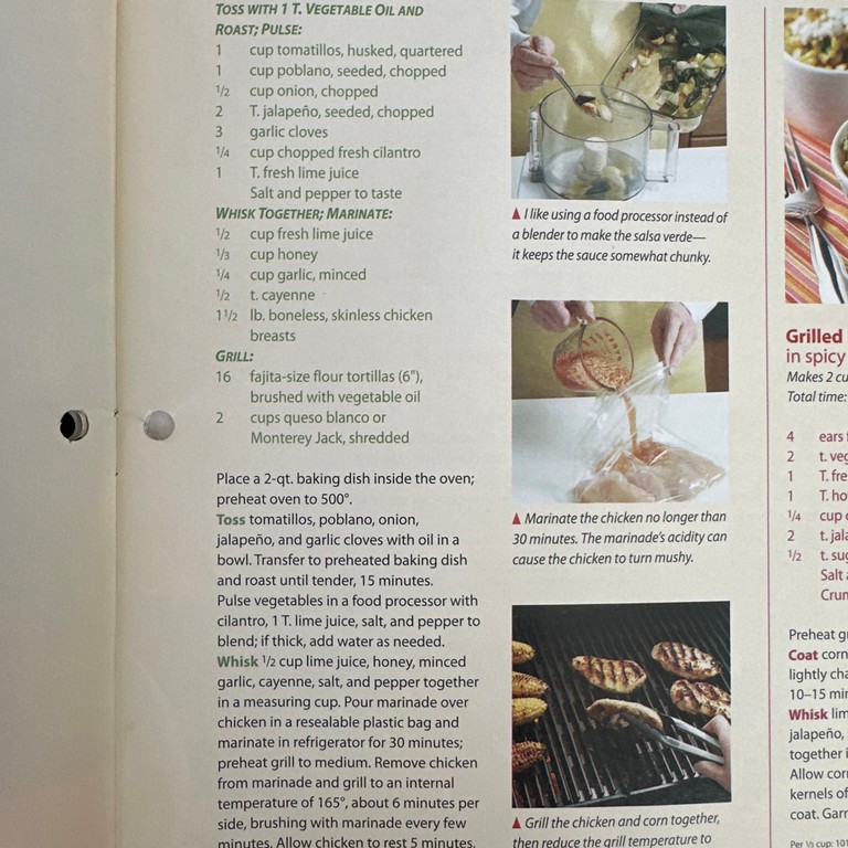 Honey-Lime Chicken Fajitas with Roasted Salsa Verde