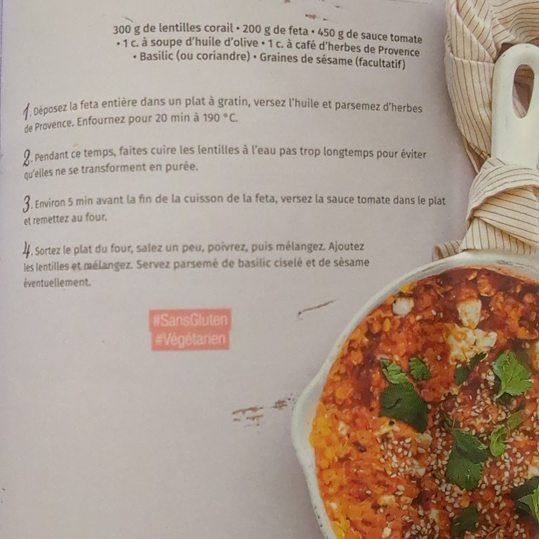 Lentilles Corail à la Grecque