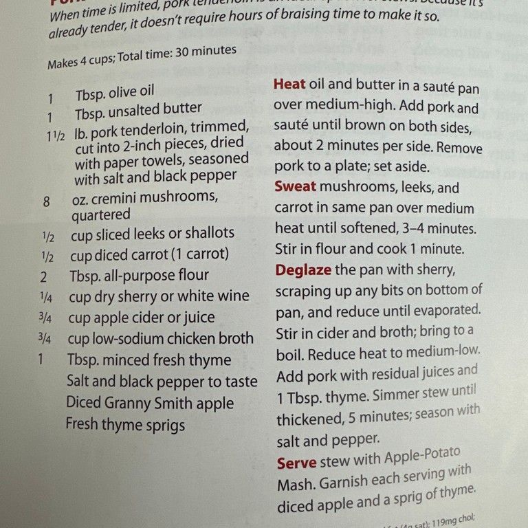 Pork & Mushroom Stew