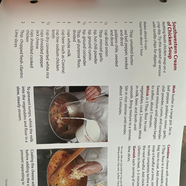 Southwestern Cream of Chicken Soup