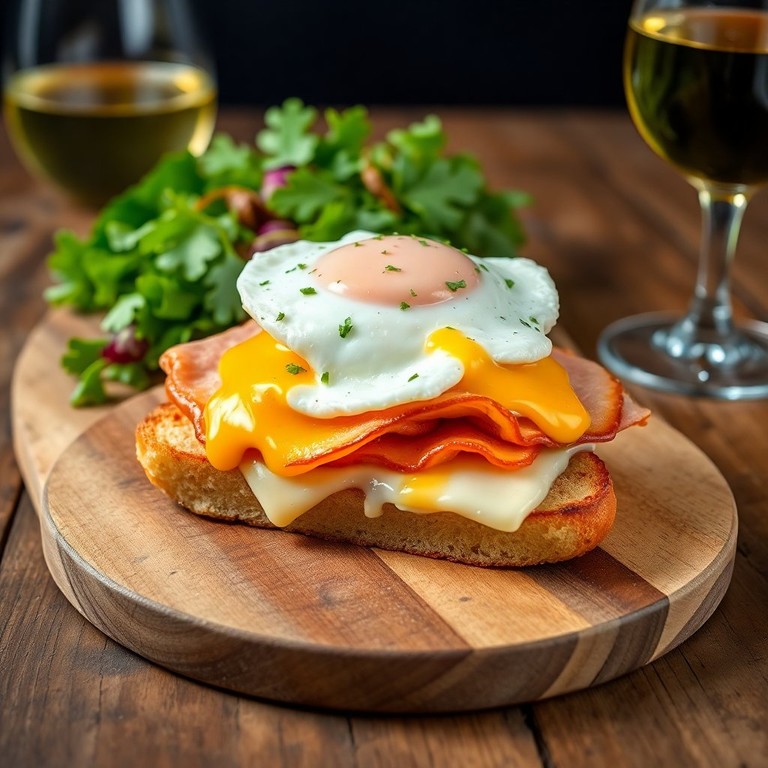 Croque Madame Clássico com Queijo Derretido e Ovo Perfeito