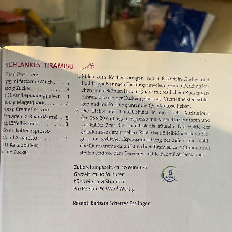 Schlankes Tiramisu