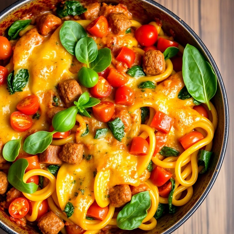 One-Pan Italian Sausage & Spinach Pasta Bake
