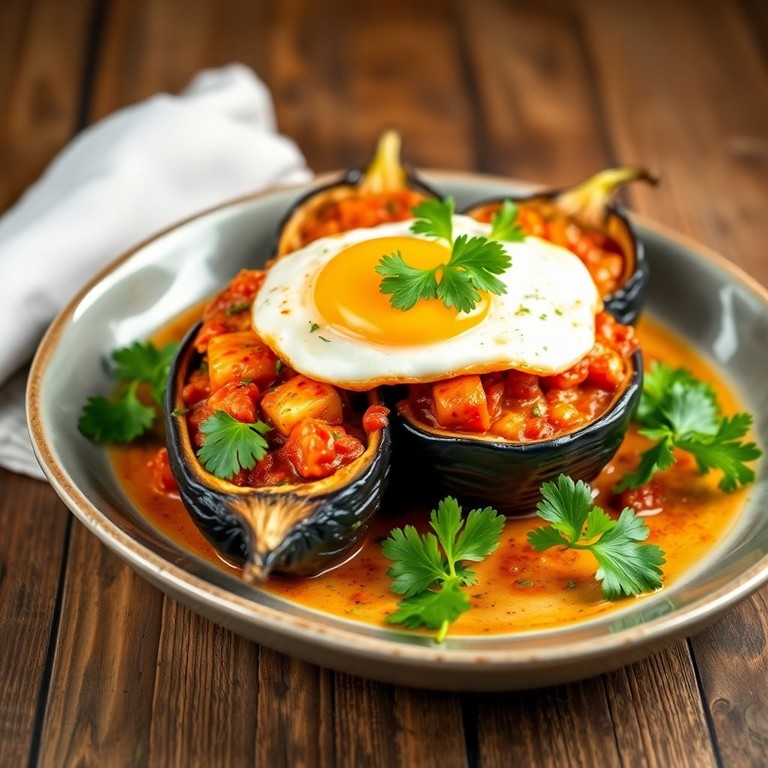 Aubergines Épicées au Tofu et Œuf Parfumé