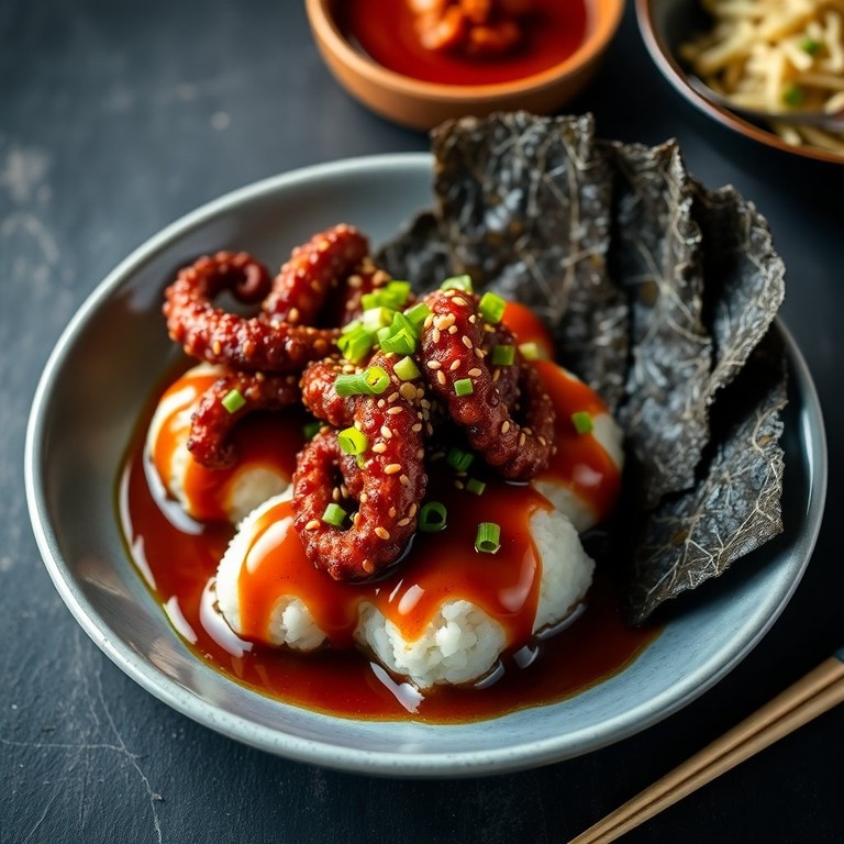 Онигири с осьминогом в соусе терияки