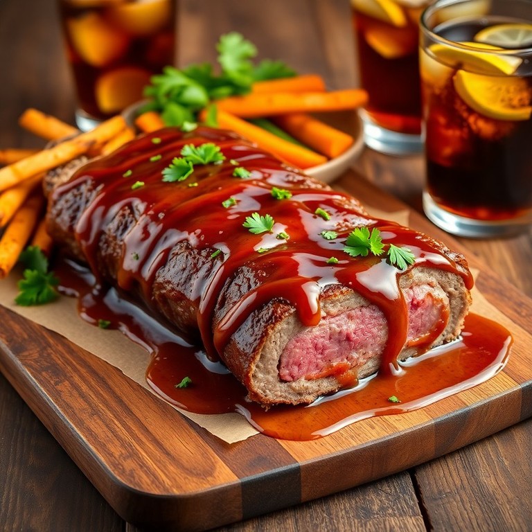 Rollo de Carne a la Barbacoa con Glaseado de Miel