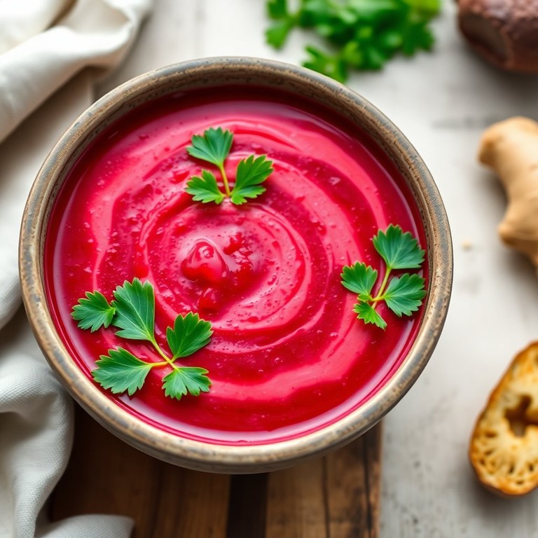 Rote-Bete-Cremesuppe mit Ingwer