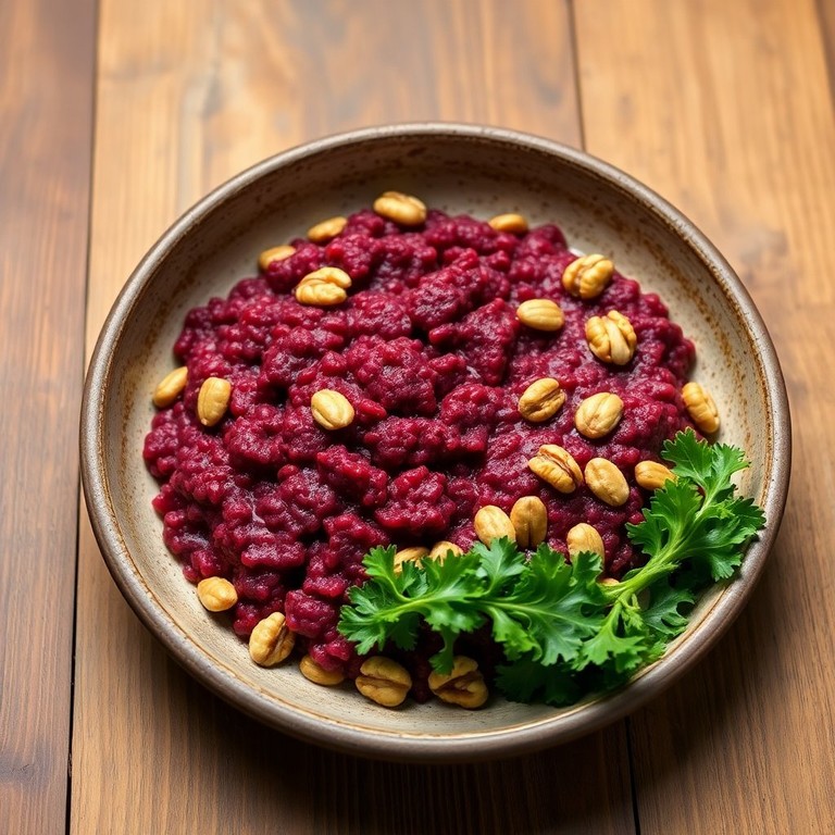Rote Beete Risotto mit Walnüssen und Grünkohl