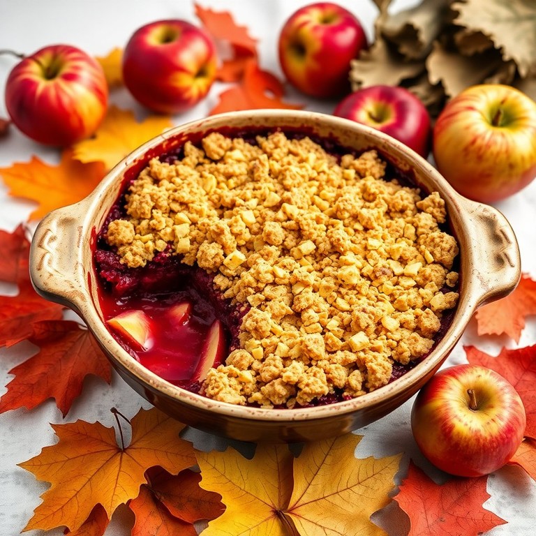 Rote Beete und Apfel Crumble mit Zimt und Haferflocken