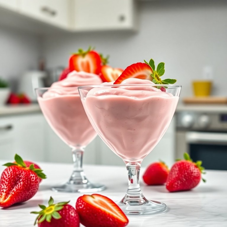 Mousse de Morango com Whey e Gelatina