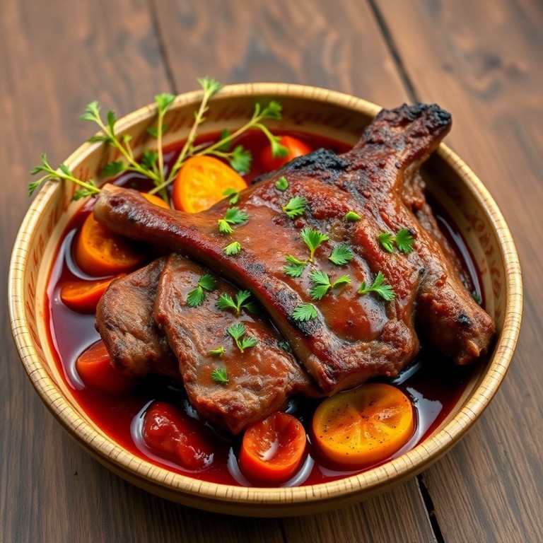 Cordero al Romero con Salsa de Vino Tinto