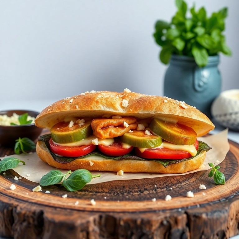 Sanduíche Gourmet de Salsicha com Azeitonas e Tomates Frescos