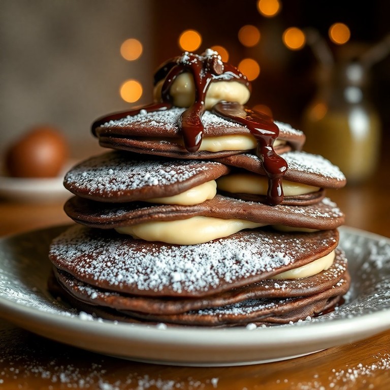 Panqueca de Chocolate com Recheio Cremoso