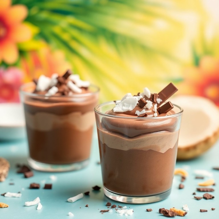 Mousse Tropical de Chocolate com Leite de Coco
