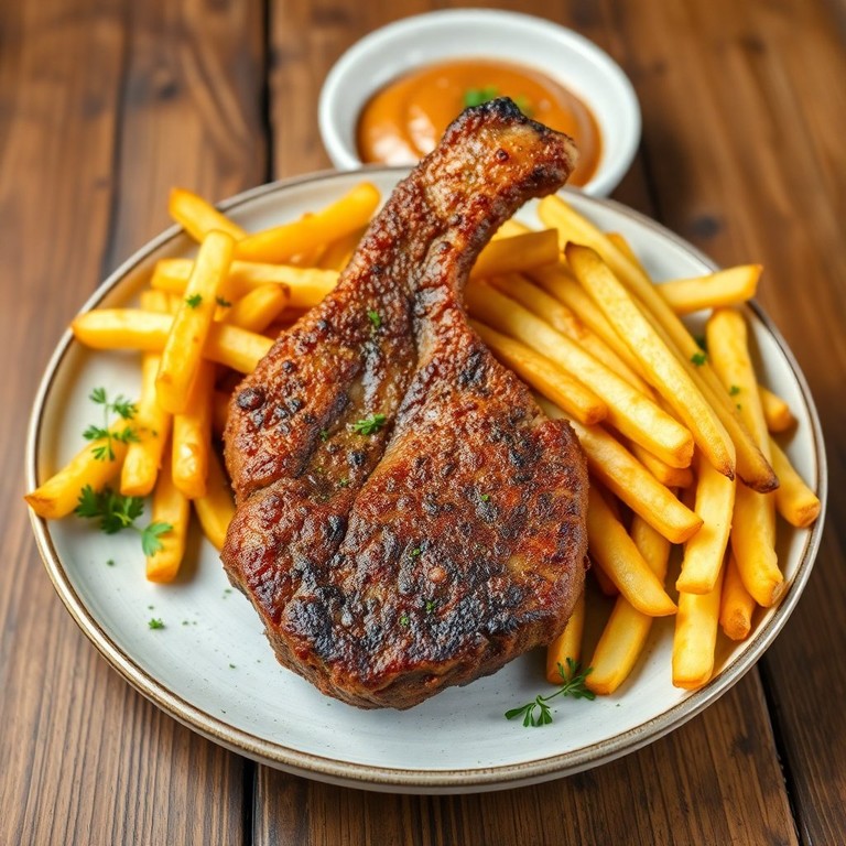 Steak Haché Pané aux Frites Dorées
