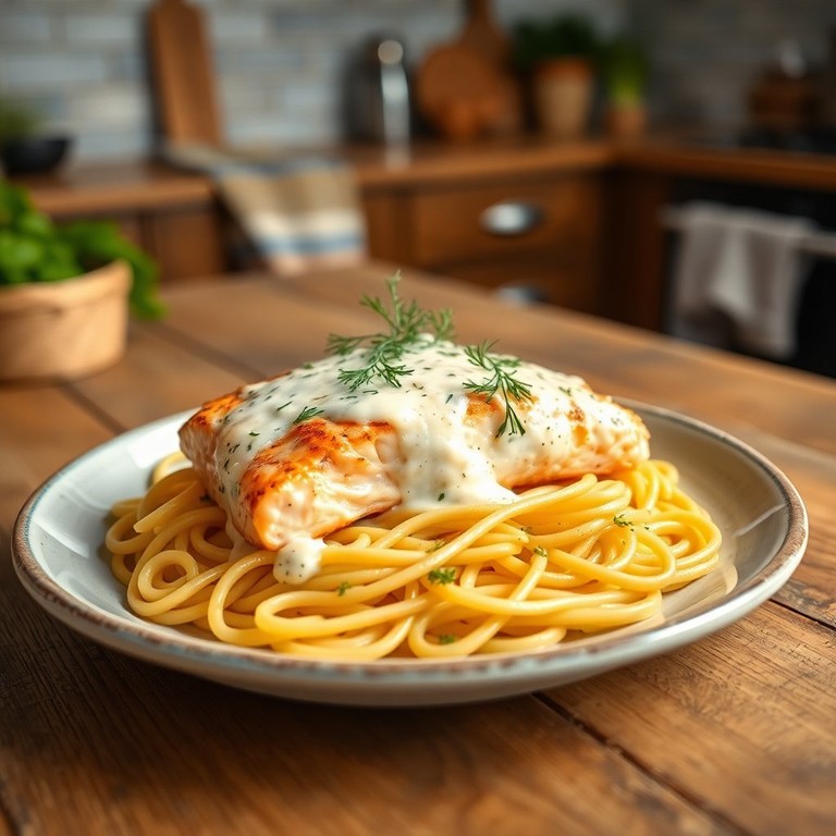 Saumon à la Crème d'Aneth et Pâtes Fraîches
