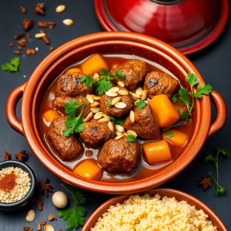 Tajine d'Agneau aux Abricots et Épices Aromatiques
