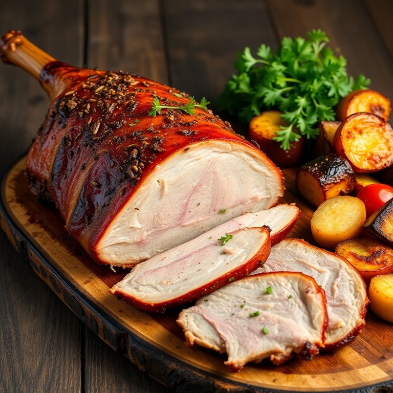 Pierna de Cerdo Mechada al Horno con Especias
