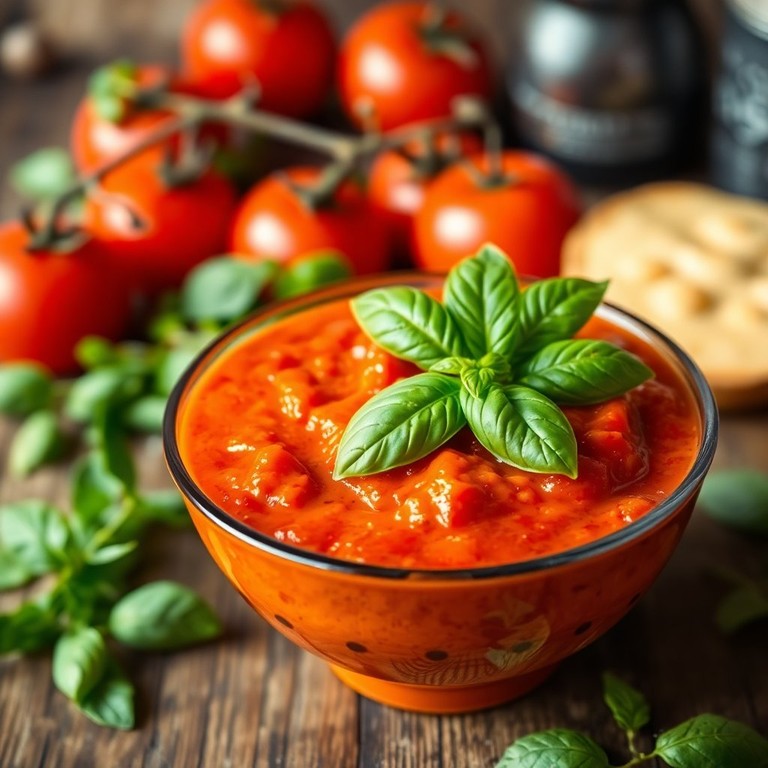 Würzige Tomatensauce mit Basilikum