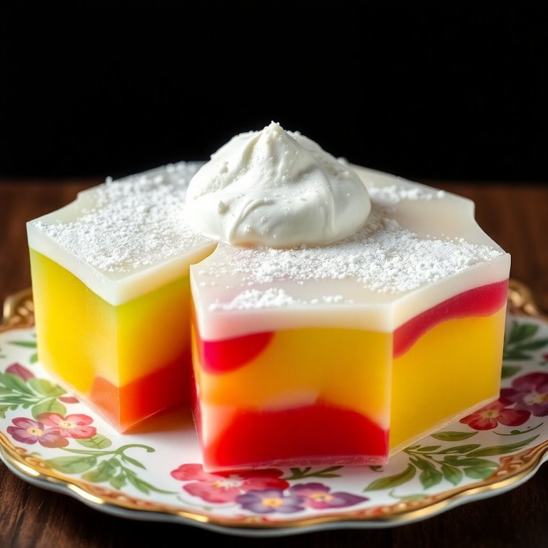 Pudim de Gelatina Colorida com Leite em Pó