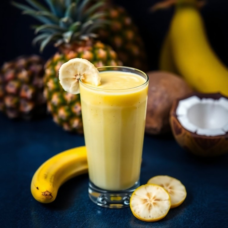 Smoothie Tropical de Banana e Creme de Leite