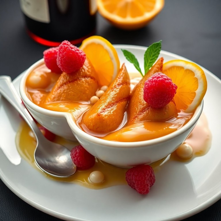 Pêra ao Vinho Tinto com Mel e Laranja