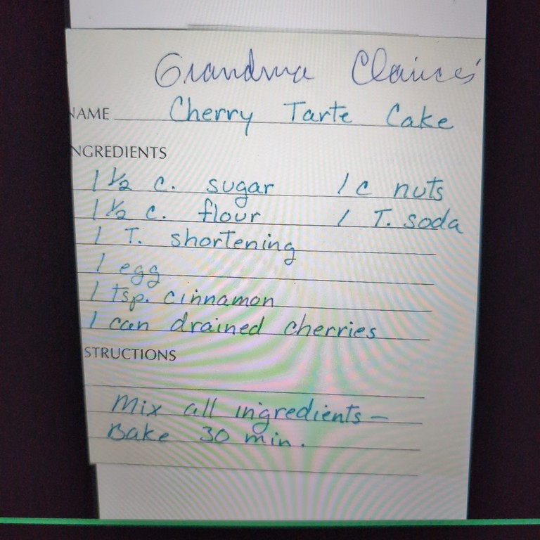 Grandma Claire's Cherry Tarte Cake