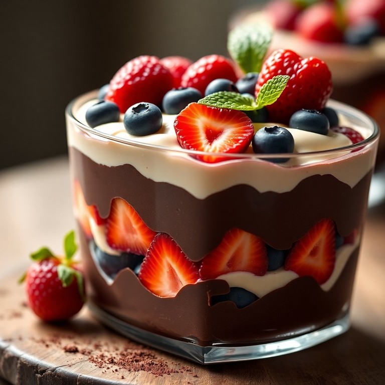 Pavê de Chocolate com Frutas Vermelhas