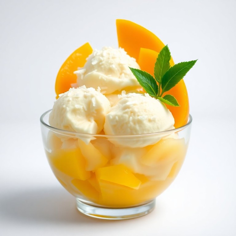 Helado de Mango Tropical con Toque de Coco