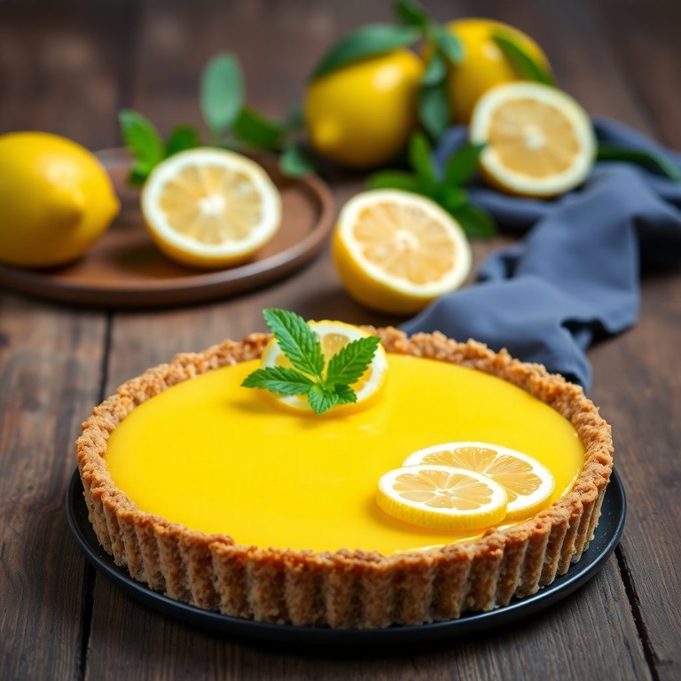 Zesty Vegan Lemon Pie with a Nutty Crust