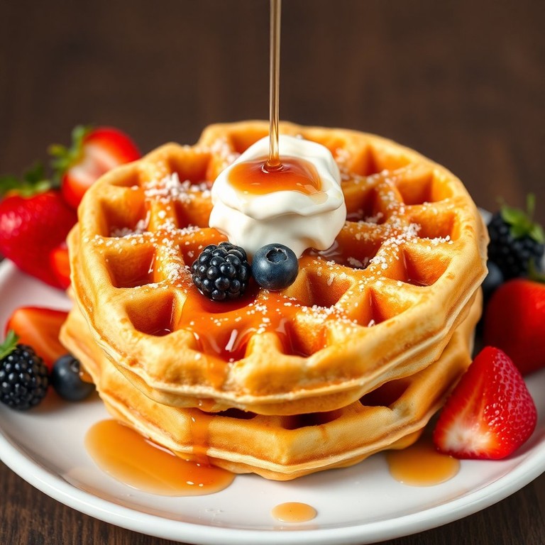 Waffles Esponjosos de Leche y Huevo