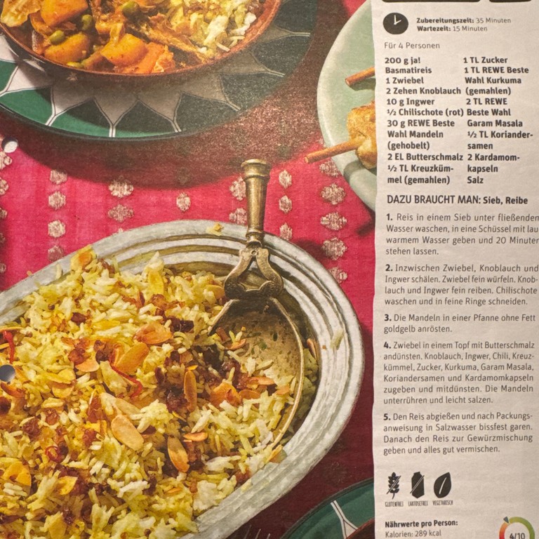 Indischer Biryani Reis