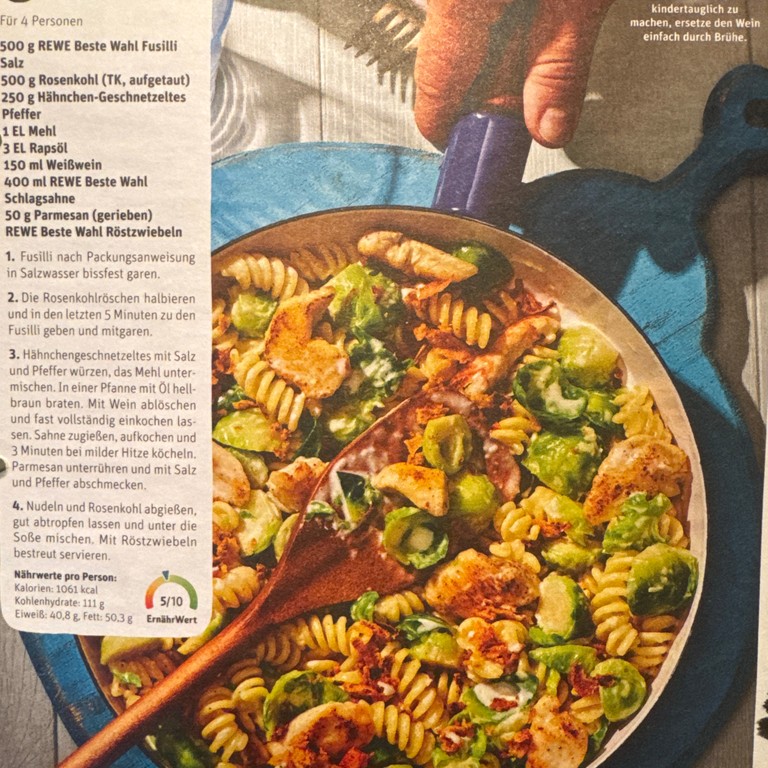 Rosenkohl-Pasta