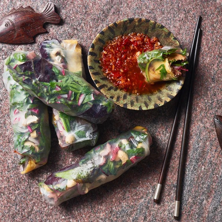 Glücksrollen mit gegrilltem Hähnchen