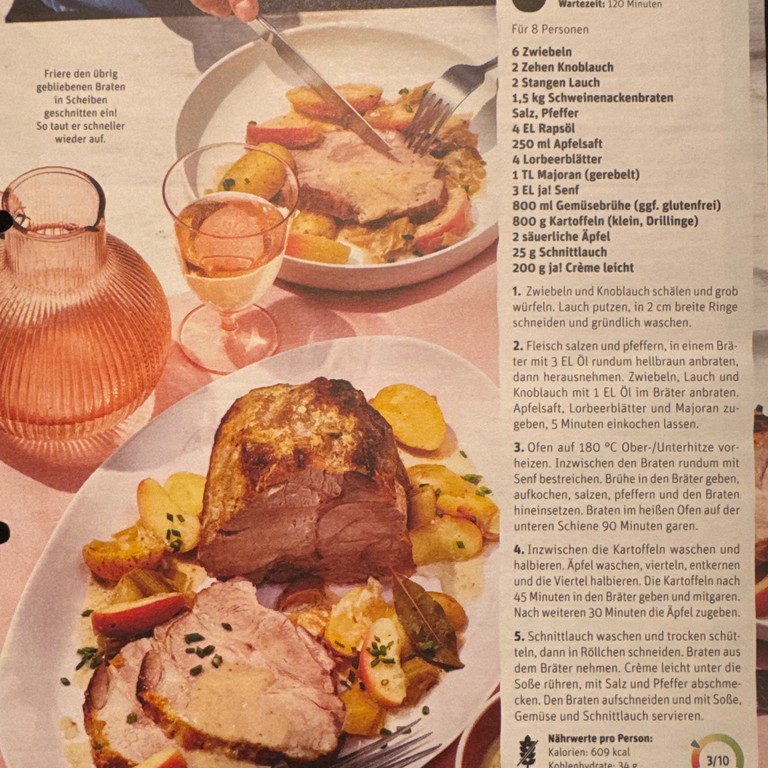 Schweinebraten mit Apfel